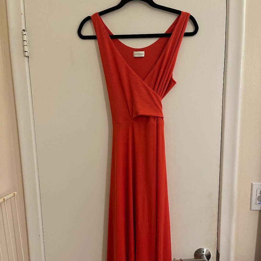 Club Monaco Orange Faux Wrap Jadrien Knit Dress Size M